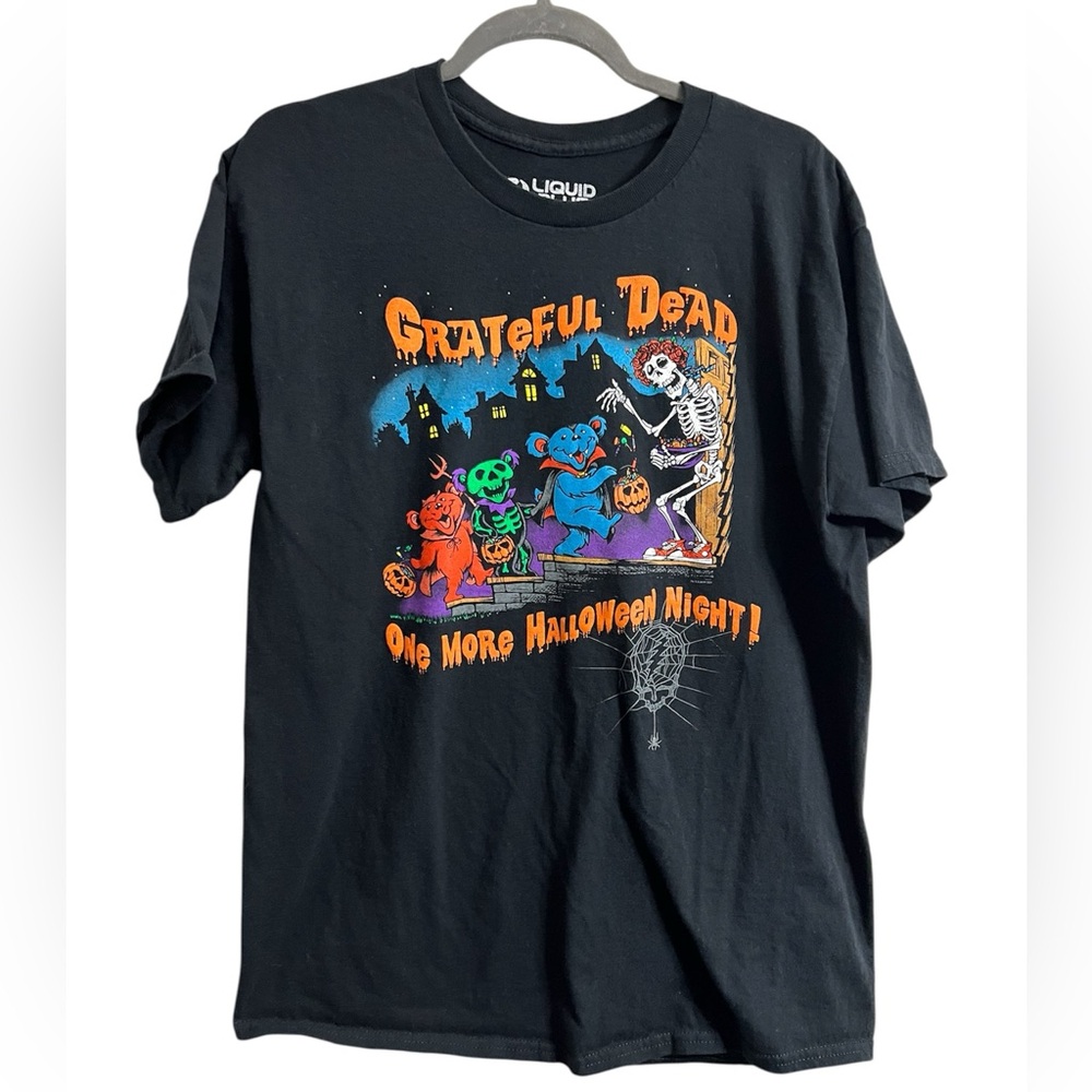 Grateful Dead One More Halloween Night Band Graphic Tee in Liquid Blue Tag